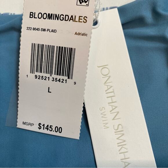 JONATHAN SIMKHAI Francesca Seersucker Bikini Bottom In Adriatic Plaid - Picture 7 of 10